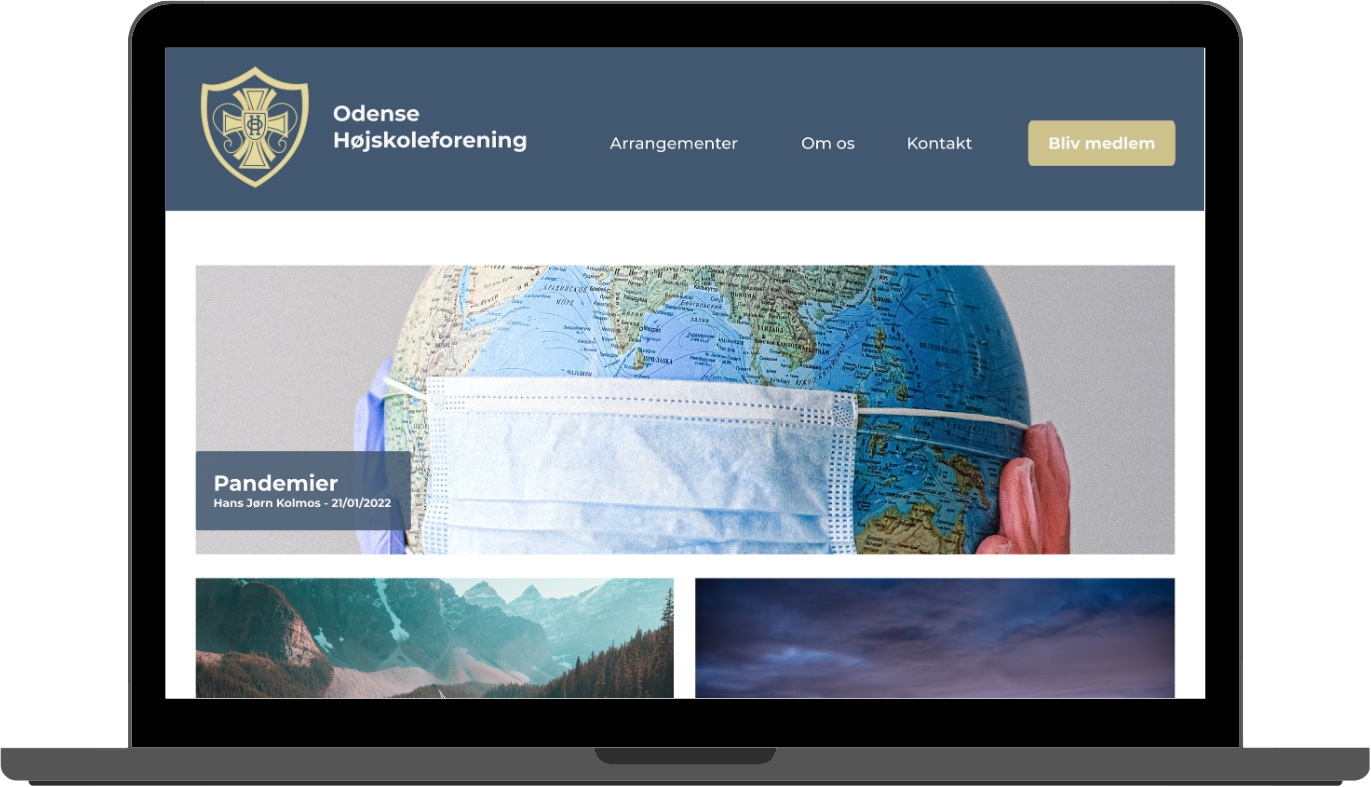 Mockup af Odense Højskoleforening redesign